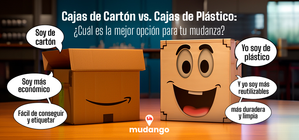 Infografía caja de cartón vs plástico