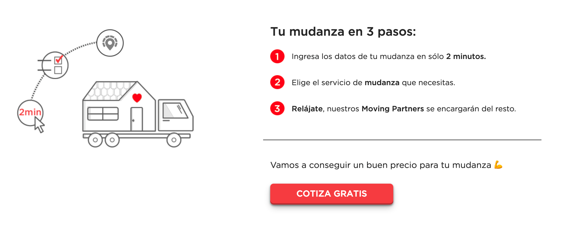Pantallazo de la página de mudango para una mudanza en 3 pasos